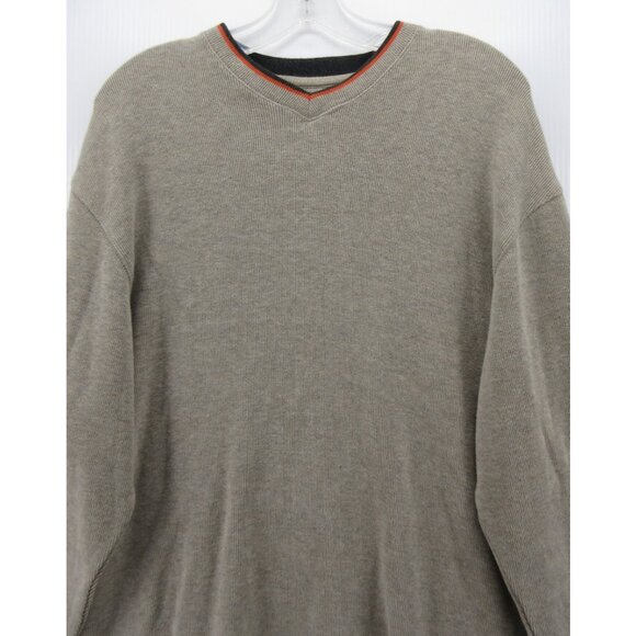 VINTAGE Gap Sweater Medium Taupe Pullover Preppy Classic Y2K Cotton - Picture 2 of 10